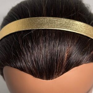 Gently Used Cara NY Reversible Beige/Gold Leather Elastic Hairband/headband